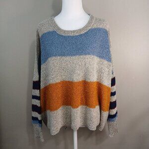 FAVLUX COLOR BLOCK OVERSIZED SWEATER WOMENS SIZE SMALL